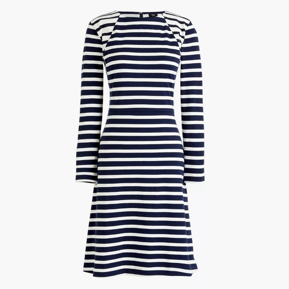 J. Crew Striped Fit and Flare Dress